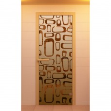 Дверь для сауны, серия "Поток", стекло бронза